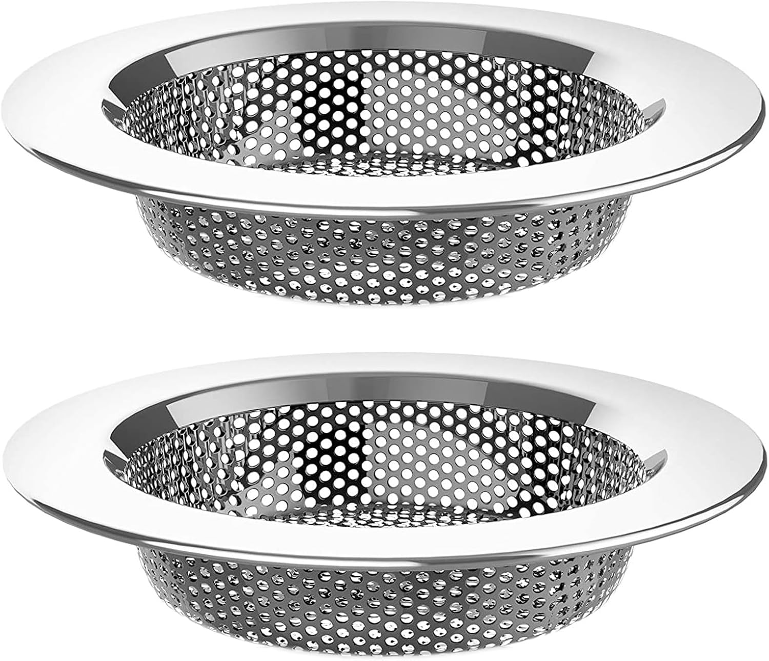 Drain Strainer, Set of 2, 112 mm Sink Strainer, Stainless Steel Sink