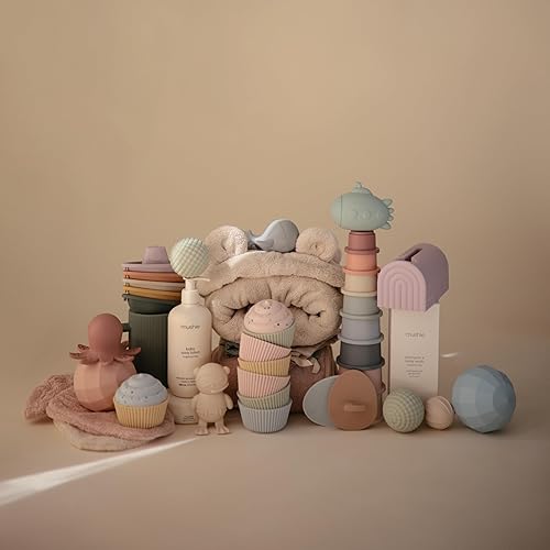 Miniatura 3 de mushie Juguete apilable para botes de baño (petal)  Juguetes flotantes de bañera para bebés y niños pequeños, juego de 5  Fabricado en Dinamarca