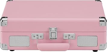 Crosley CR8005E-BH Cruiser Plus Vintage 3-Speed Bluetooth in/Out Suitcase Vinyl Record Player Turntable, Blush