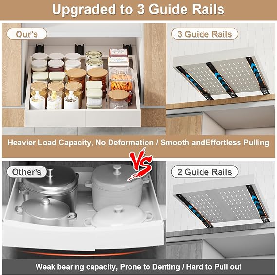 Fokyfok Pull out Cabinet Organizer,15-21W,17-24D,Expandable,Adhesive