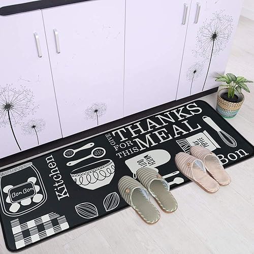 Miniatura 3 de Juego de tapetes Leebei antideslizantes, lavables, para interior, para cocina, dormitorio, cuarto de baño, 15.7 x 23.6 pulgadas + 15.7 x 47.2