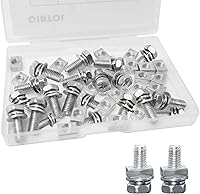 Vista 10 de Kit de 12 piezas de pernos y tuercas, pernos y tuercas de batería de motocicleta, perno y tuerca de batería de motocicleta M6x16MM, pernos y tuercas