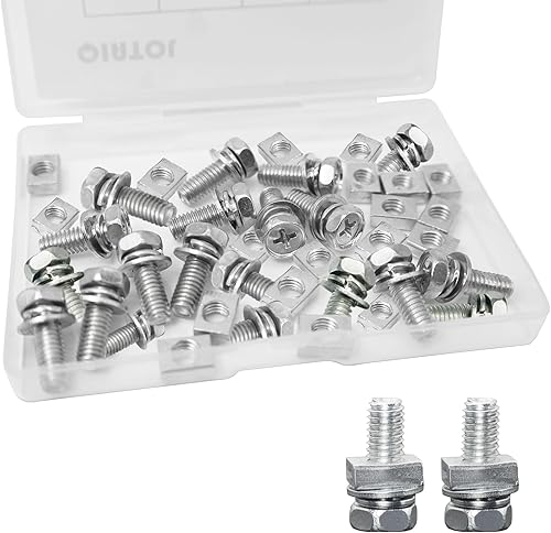 Vista 16 de Kit de 6 tornillos y tuercas, tornillos y tuercas de batería de motocicleta, tornillo y tuerca de batería de motocicleta M6x16mm, pernos y tuercas