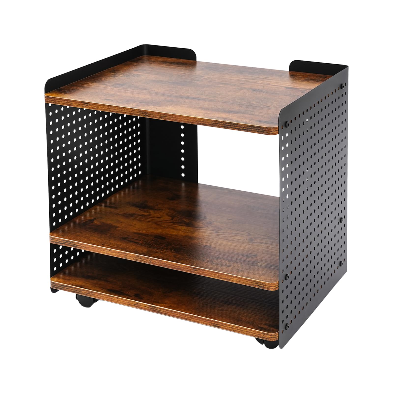Soporte para impresora con ruedas con 3 niveles, soporte para impresora móvil con ruedas, carrito auxiliar para oficina, estantería para impresoras, 50 x 39 x 50 cm, carrito de oficina, mesa de