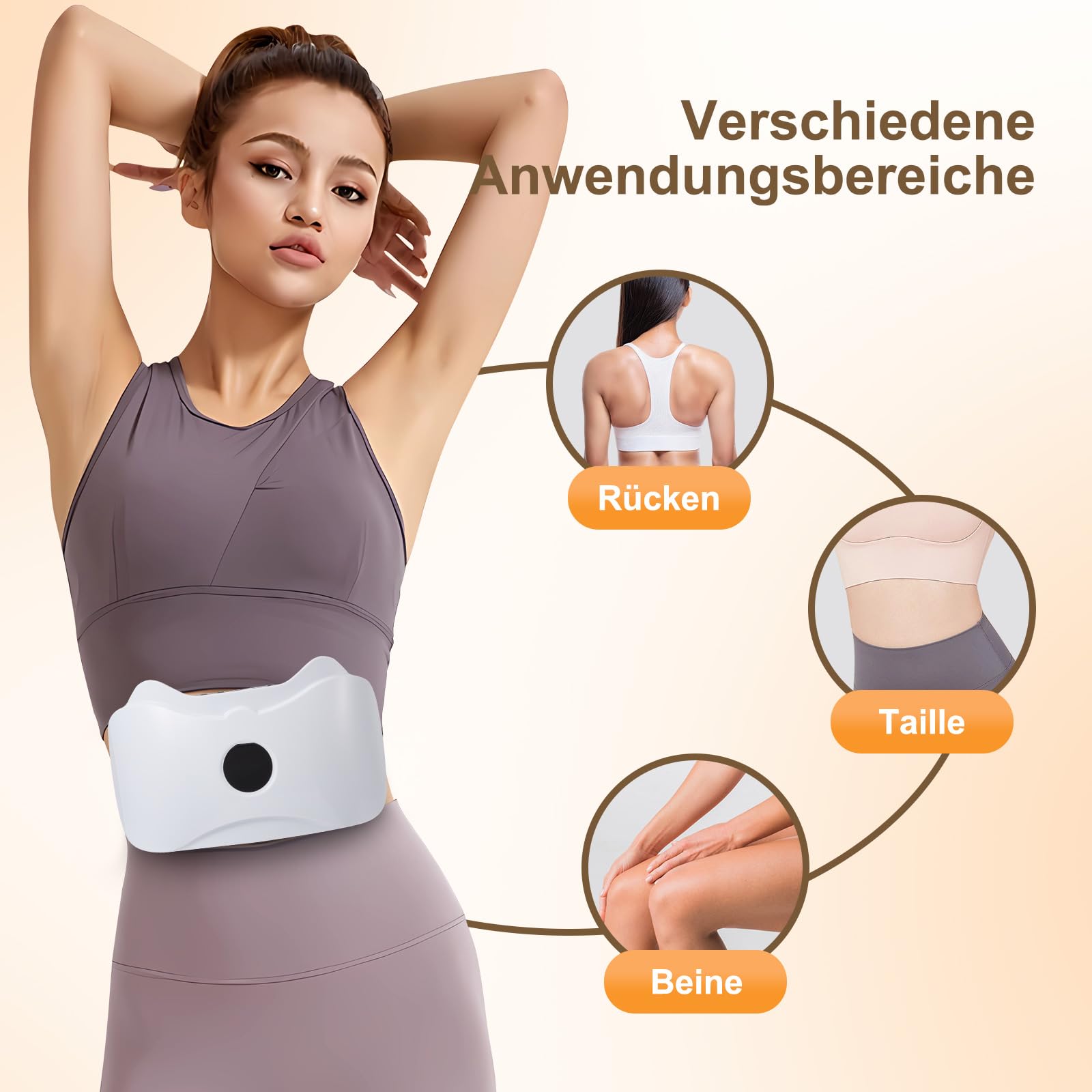 Kabelloser Bauchmassagegerät,Tragbar Bauchmuskeltrainer Elektrisch Mit 3 Geschwindigkeiten & Modi Wiederaufladbar Elektrischer Bauch Trainingsgerät für Taille Bauch