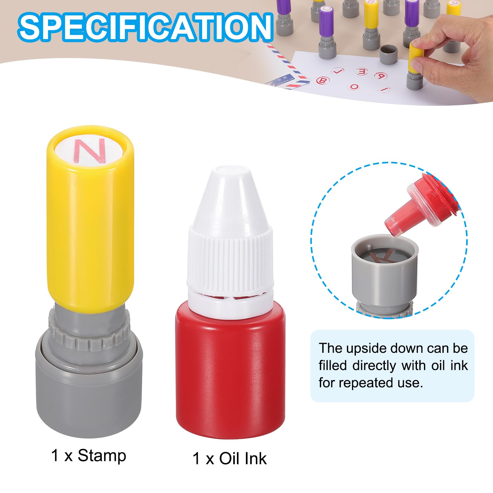 PATIKIL Letter Stamps Self Inking - Image 3