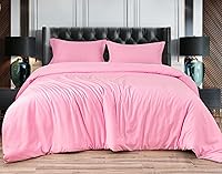 Vista 2 de Juego de funda de edredón de 3 piezas, funda de edredón de microfibra ultra suave de doble cepillado con cierre de cremallera y lazos