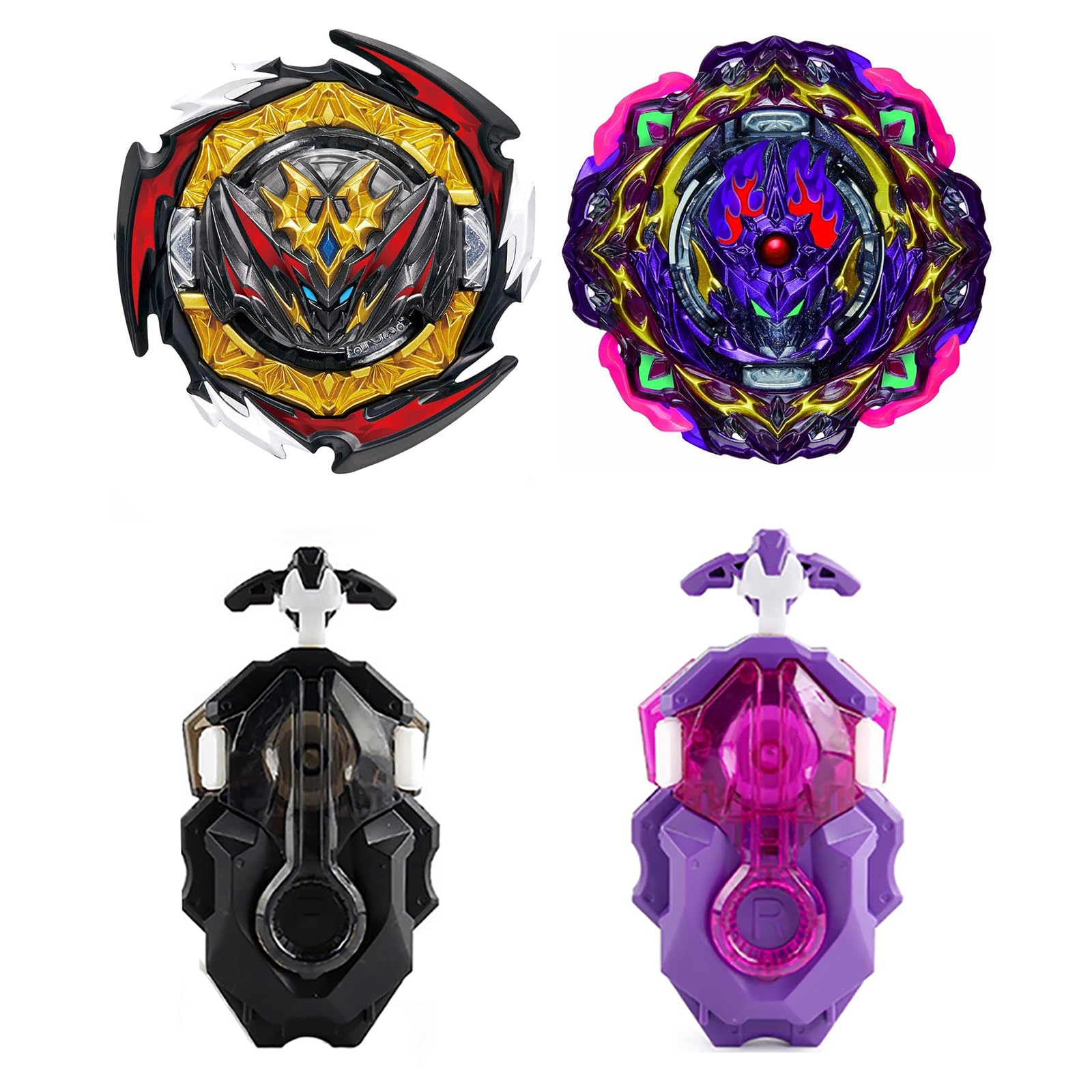 Gyros Turbo Set, 4D Metall Fusion Kampf Kreisel, Mit Battling Top Launcher, Geschenk-Sets,(B-180+B-206)