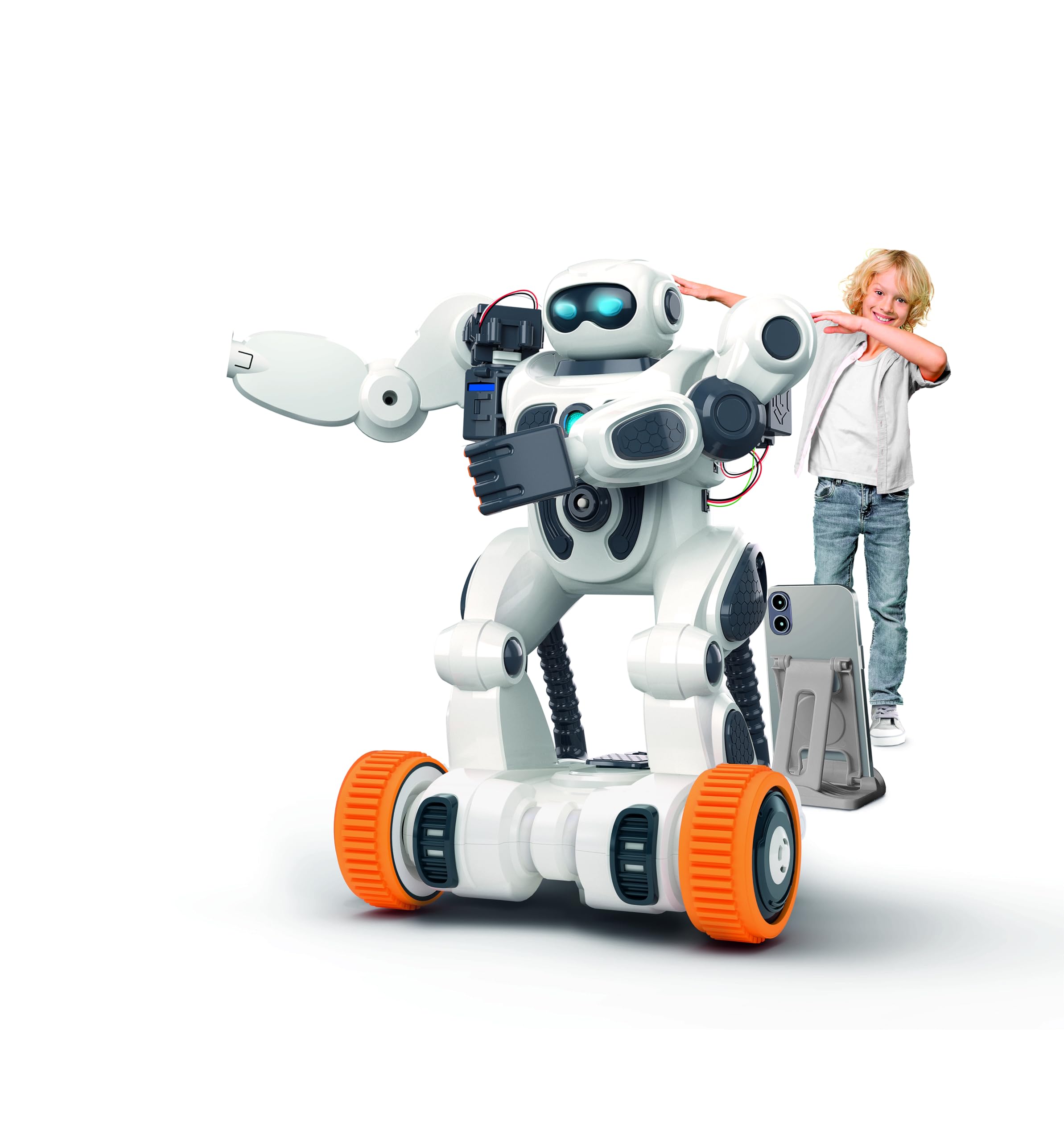 Clementoni AIRO Artificial Intelligence Robot 2.0 - Robot intelligente con riconoscimento vocale e gesto, 6 motori e controllo app Bluetooth, giocattolo per programmazione e apprendimento per bambini