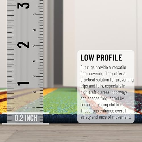 Miniatura 4 de Alfombra tradicional lavable a máquina, diseño de rayas vintage, antideslizante, 2 x 7 pies, para pasillo, cocina, dormitorio, sala de estar, 1 pies