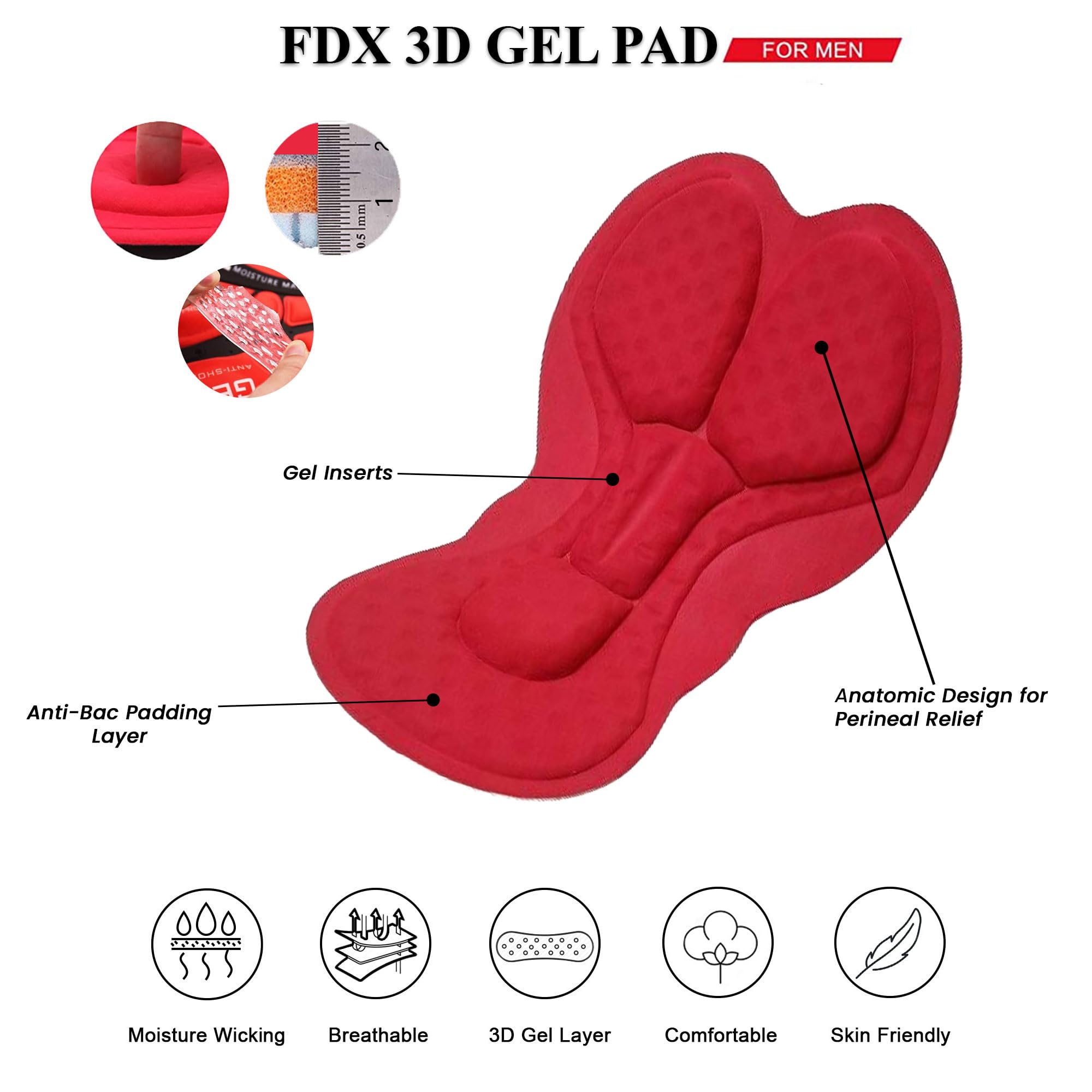 FDX Pantalones de ciclismo para hombre, con forro polar térmico en 3D, transpirable, cálido, para bicicleta, pantalones largos reflectantes, para ciclismo al aire libre
