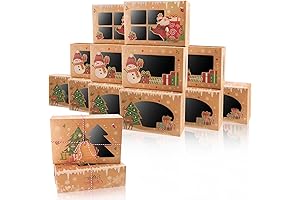 OWill 12 Pack Christmas Cookie Boxes for Gift Giving,Holiday Bakery Cupcake Boxes...