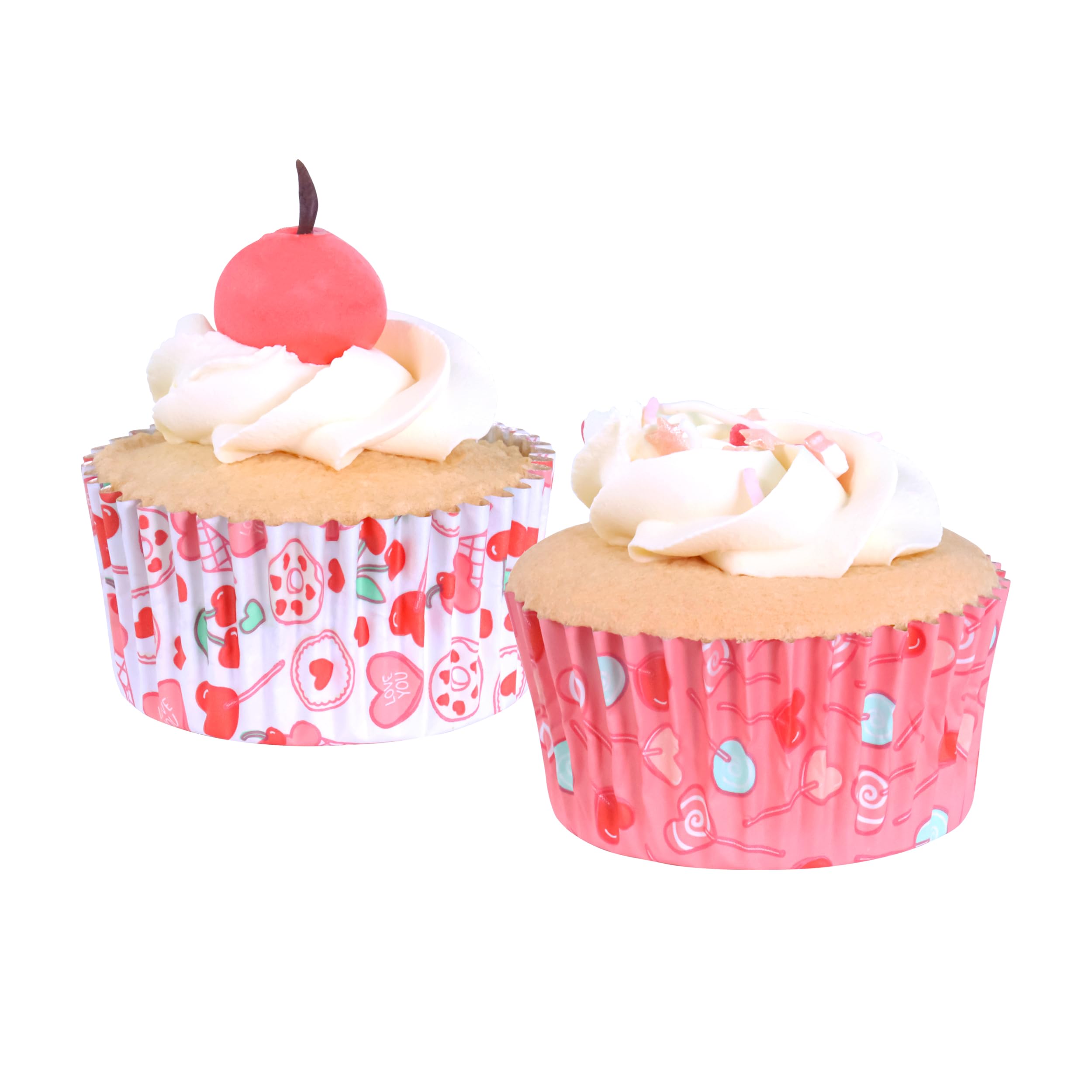 Caissettes Cupcakes PME Saint Valentin - Lot De 60 - Aluminium - Motifs Cœurs