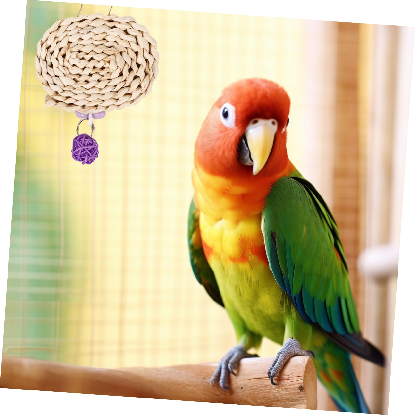 BESPORTBLE 5pièces Jouet à Mâcher Suspendu pour Perroquets Accessoire De Cage pour Oiseaux Jouet De Déchiquetage Et Divertissement pour Oiseaux pour Entraînement Broyage Dents