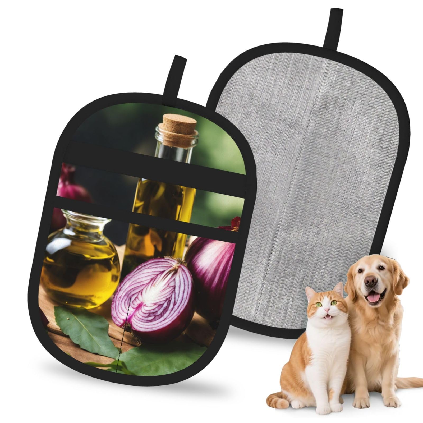 Vegetable Fruit Print Pet Hair Remover Gloves Grooming Cleaning Accessory Reusable Deshedding Tool