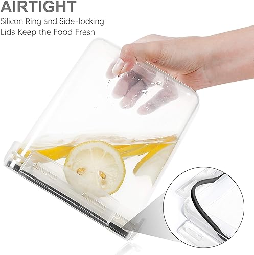 Miniatura 3 de Recipientes herméticos de almacenamiento de alimentos con tapas, 7 recipientes de cocina sin BPA para espaguetis, pasta, alimentos secos, harina y