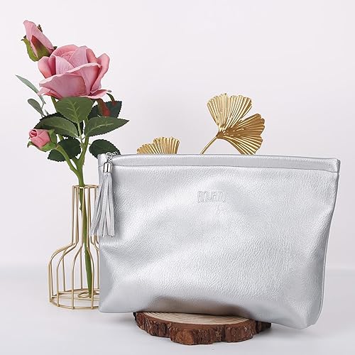 Miniatura 6 de Pequeña bolsa de maquillaje para bolso de cosméticos: bolsa de maquillaje a cuadros para mujer, lindas bolsas de cuidado de la piel para noche -