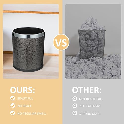 Miniatura 2 de Cabilock Papelera de plástico para el hogar redondo de doble capa papelera de plástico de oficina de plástico de doble capa