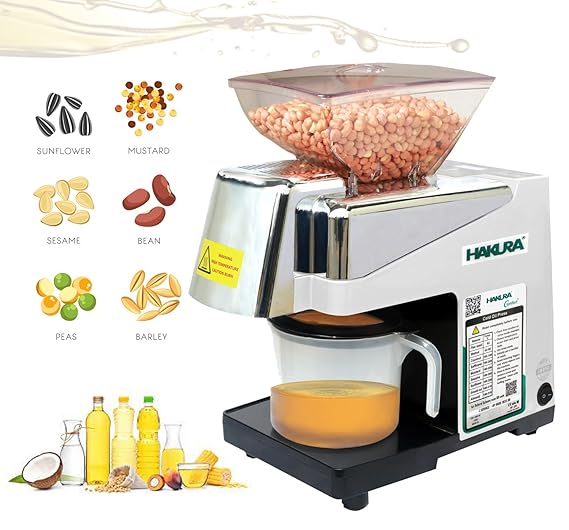 HAKURA H2O-2B Comfort Oil Extractor Oil Maker Press Machine For Home 560 Watts (White)