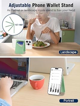 for MagSafe Wallet with Adjustable Stand, Strongest Magnetic iphone Wallet