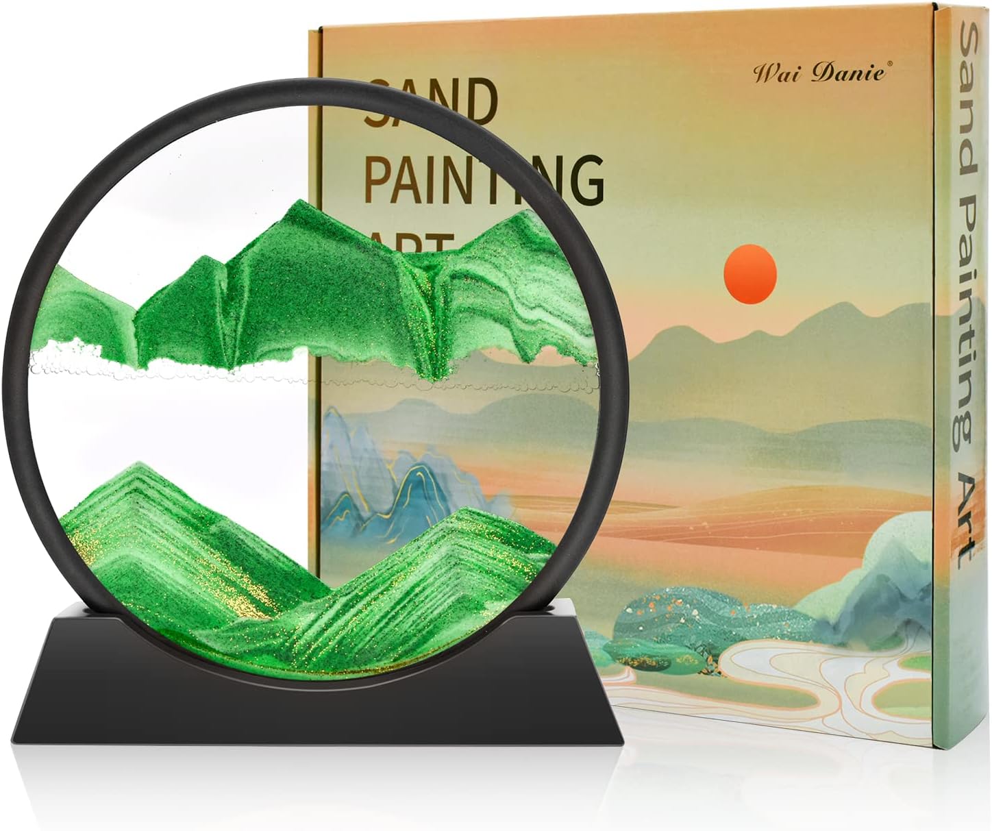 AzureLeap 3D Sandbilder Zum Drehen - Fließende Sandkunst Für Büro & Wohnzimmer