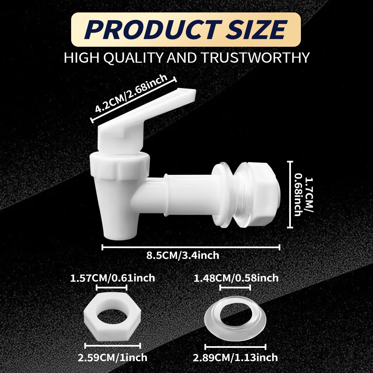 2 Pack Replacement Cooler Faucet Water Dispenser Tap Set BPA Free Plastic Spigot Water Beverage Lever Pour Dispenser Valve Water Crock Water Tap（2 White） image 2 of 7 B0FDRB28YR