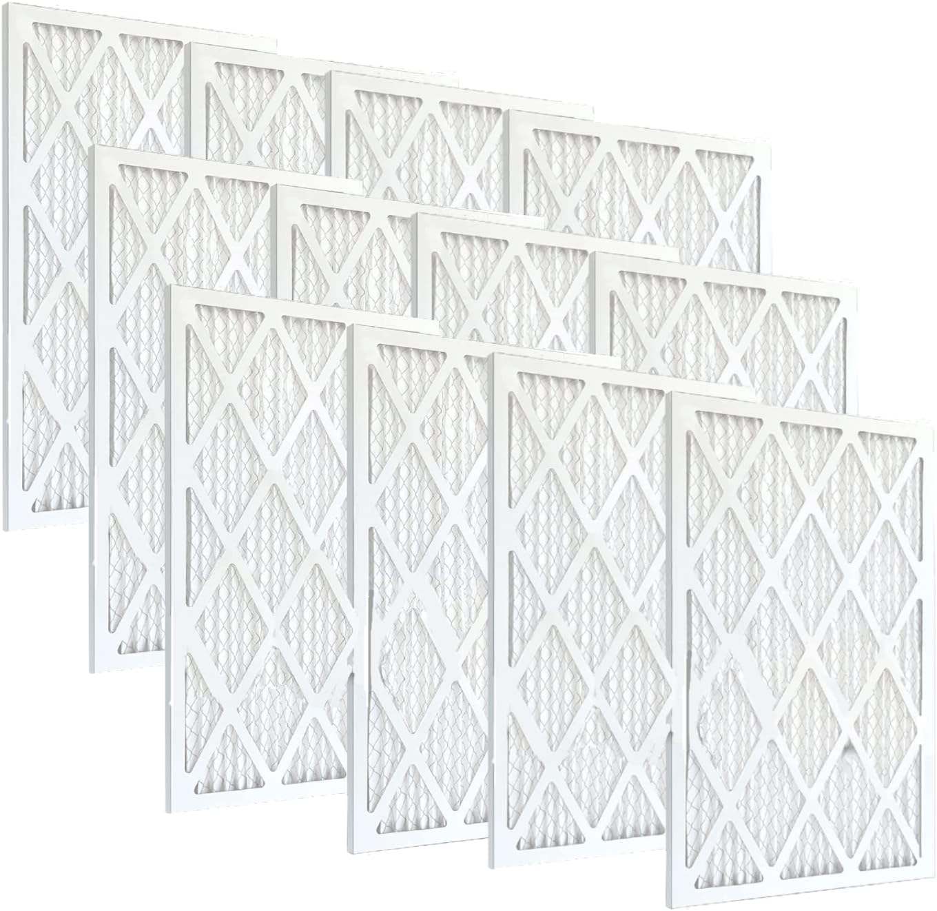 Enviroflow 20x22x1 Pollen and Dust Control Pleated Replacement AC/Furnace Air Filter, MERV 8, (exact dimensions 19.75 x 21.75) Pack-12