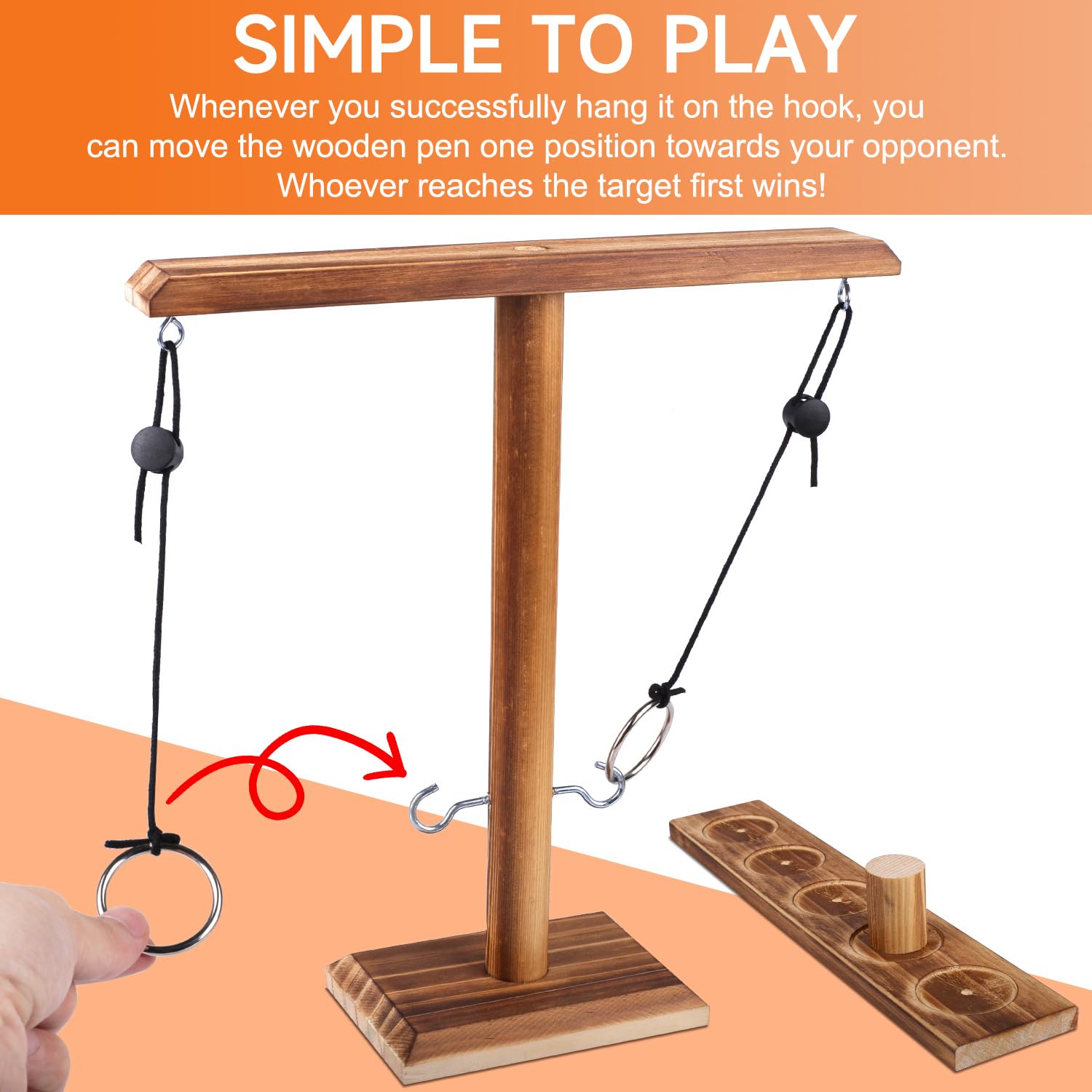 RNHDLY Hooks Ring Toss Game, Ring Toss Hook and Ring Indoor, Ring Toss Game, Toss The Ring - Image 3