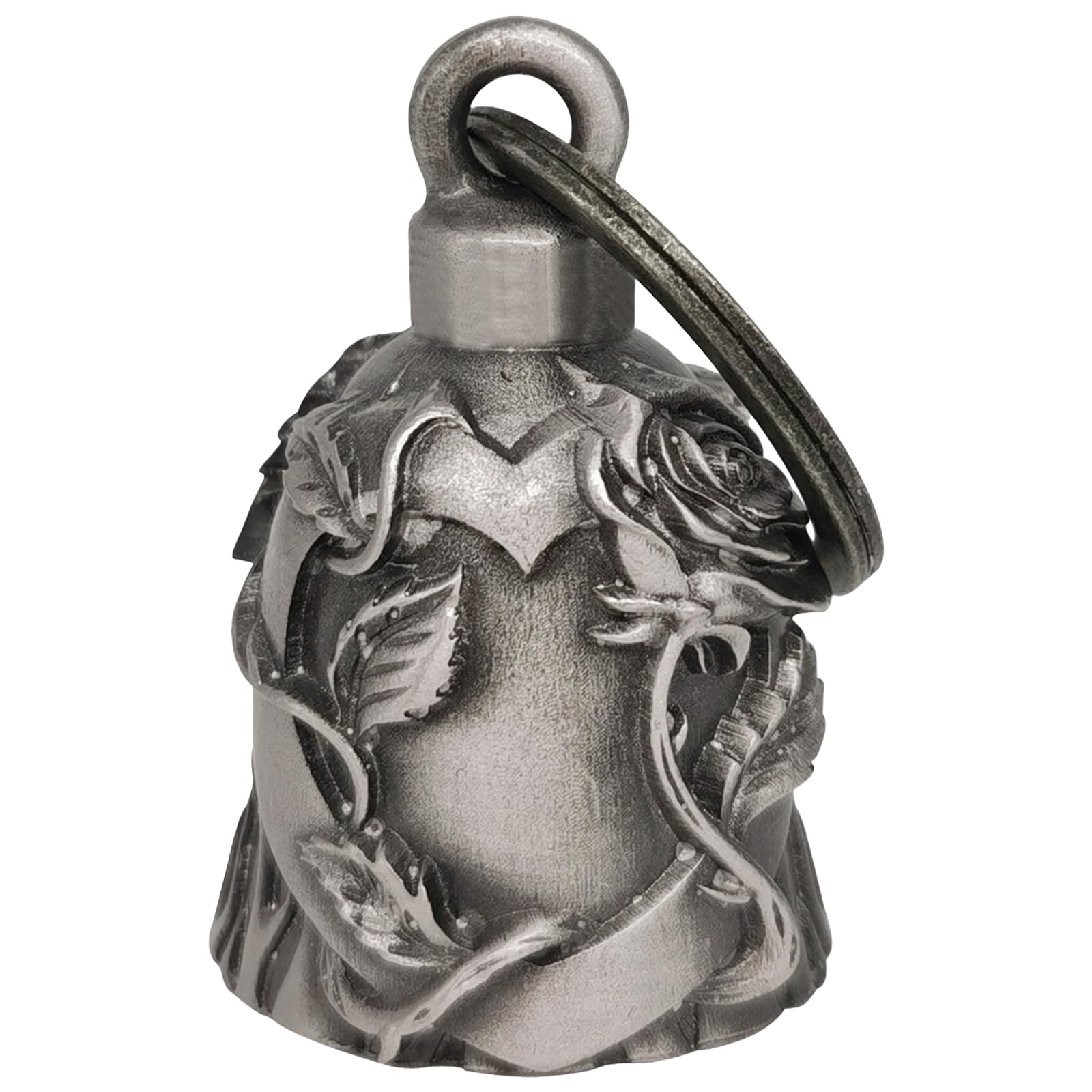 RiderVibe Reitglocke Motorradglocke Glücksbringer, Einzigartiges Muster, Kann als Motorradzubehör oder Schlüsselanhänger Verwendet Werden-Skeletthände-Rose