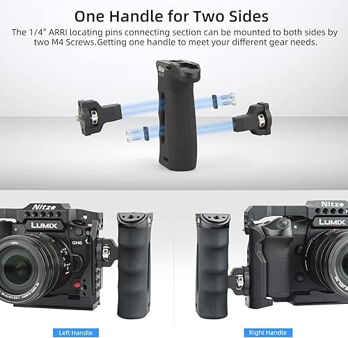 Miniatura 4 de Nitze Mango lateral ergonómico con tornillo de 14 pulgadas y pasadores de localización desmontables, mango lateral de ubicación izquierdaderecha