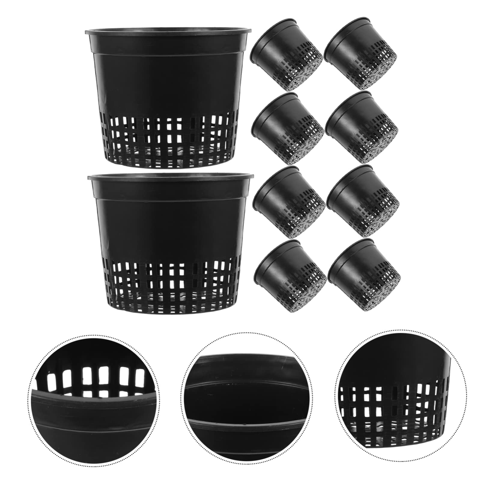 Macetas hidropónicas de plástico para Cultivo hidropónico, 10 Unidades, Redondas, de Malla, para Verduras, Plantas, orquídeas, Cultivo Transpirable, Invernadero, jardín, Acuario, Color