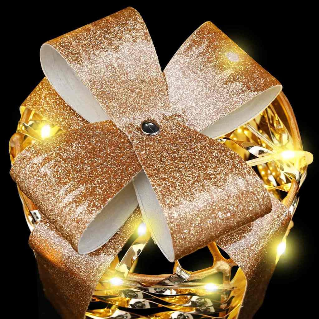 Pudełko na prezent, dekoracja 3 szt., ciepła biel, PET 20 x 20 x 20 cm ze źródłem zasilania LED USB do dekoracji choinki, ozdób choinkowych, ornamentów, gwiazd, dzwonków do salonu i wieńca