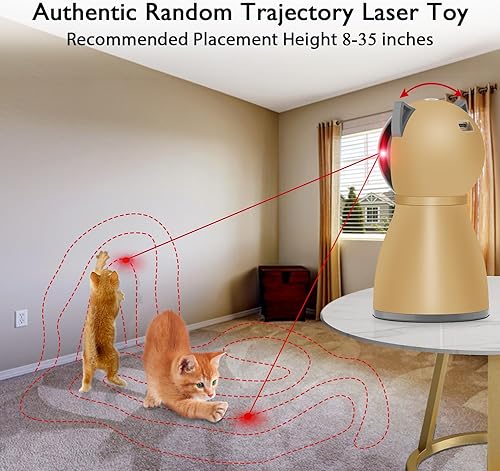 Miniatura 2 de Juguete láser interactivo automático para gatos de interior, trayectoria aleatoria real recargable para gatos de interior, gatitosperros