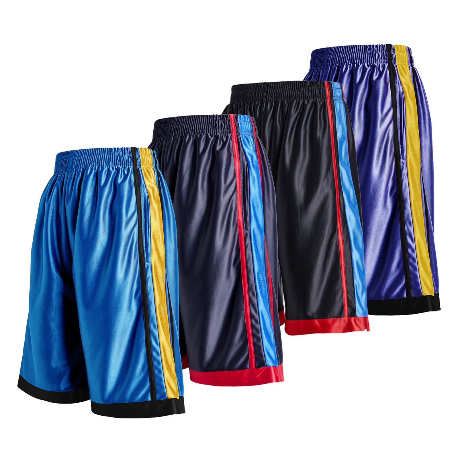 LeeHanTon 4-Pack Mens Basketball Shorts Summer Gym Training Athletic Shorts with Pockets Drawstring