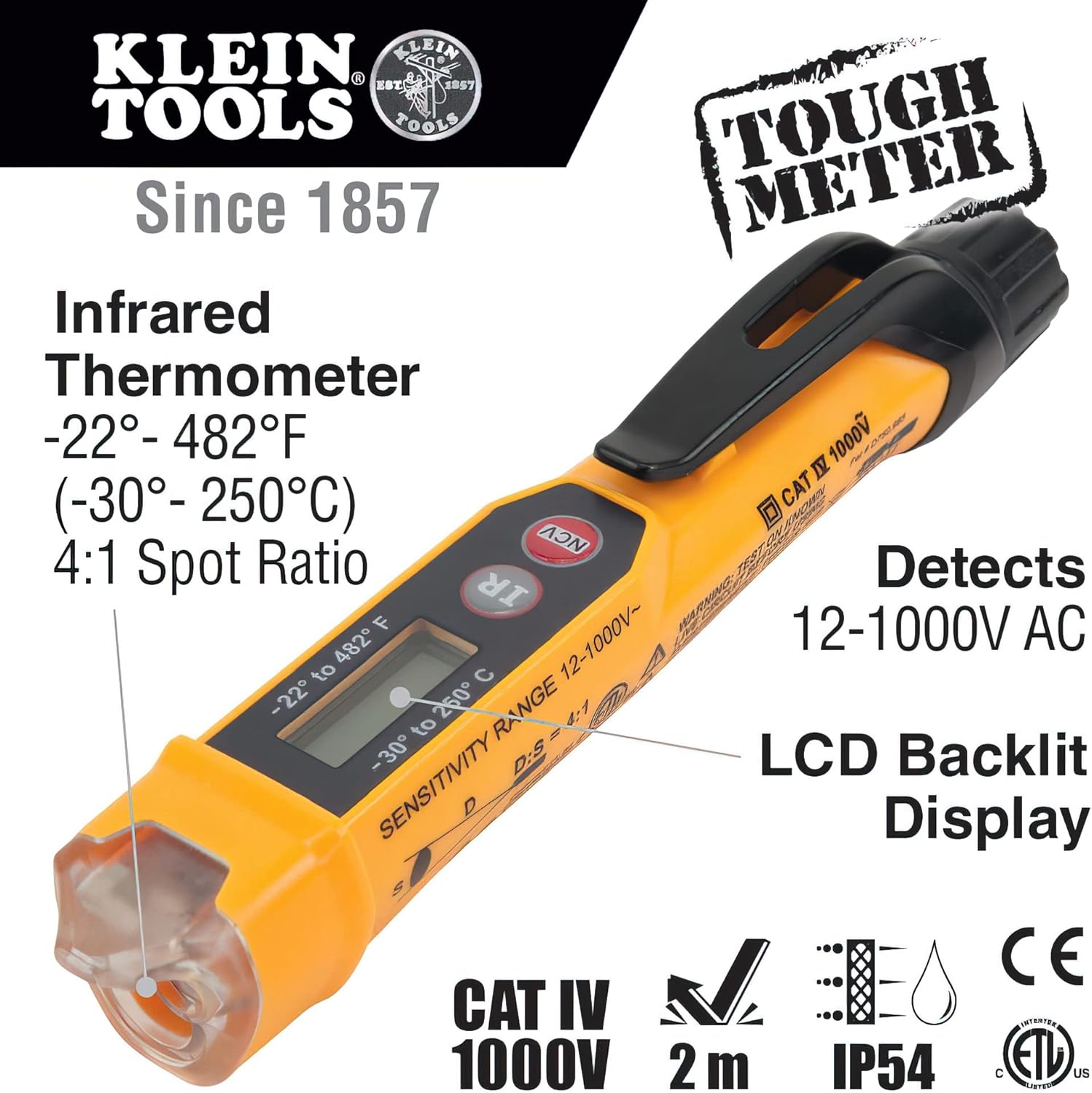 Klein Tools NCVT-4IR Non-Contact Volt Tester + Klein Tools RT250 GFCI Outlet Tester