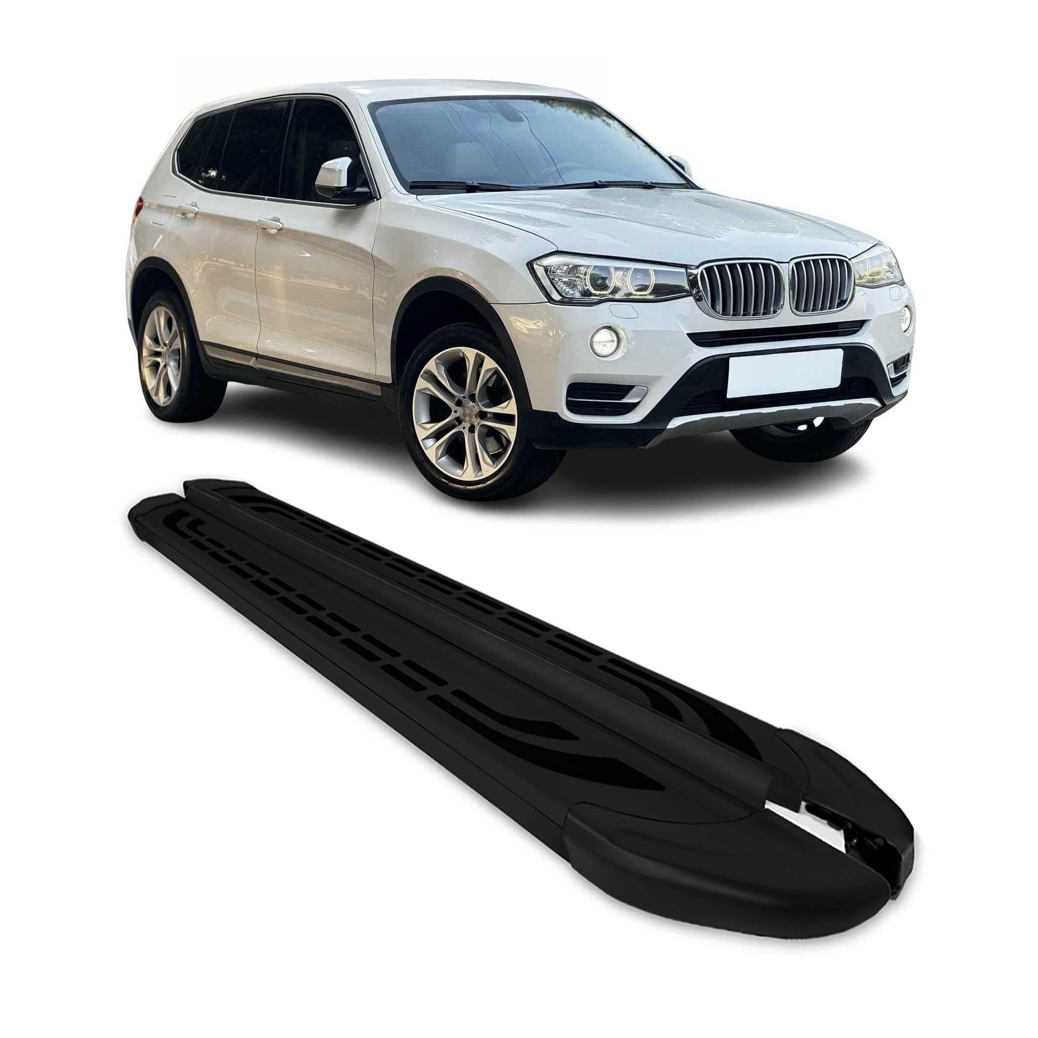Nerf Bars Side Step Running Boards for BMW X3 F25 2011-2017 Alu Black 2X