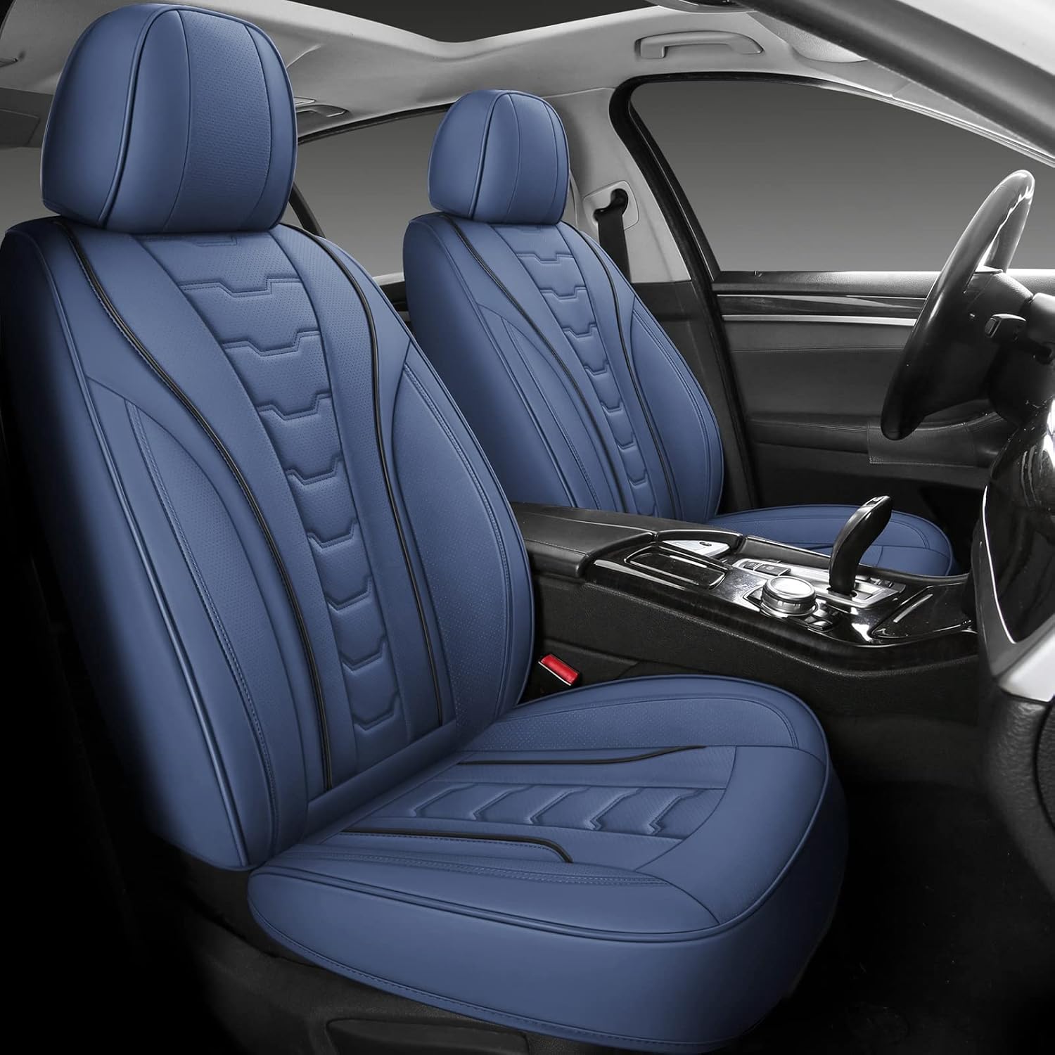 OUTOS Luxury Leather Auto Car Seat Covers 5 Seats Full Set