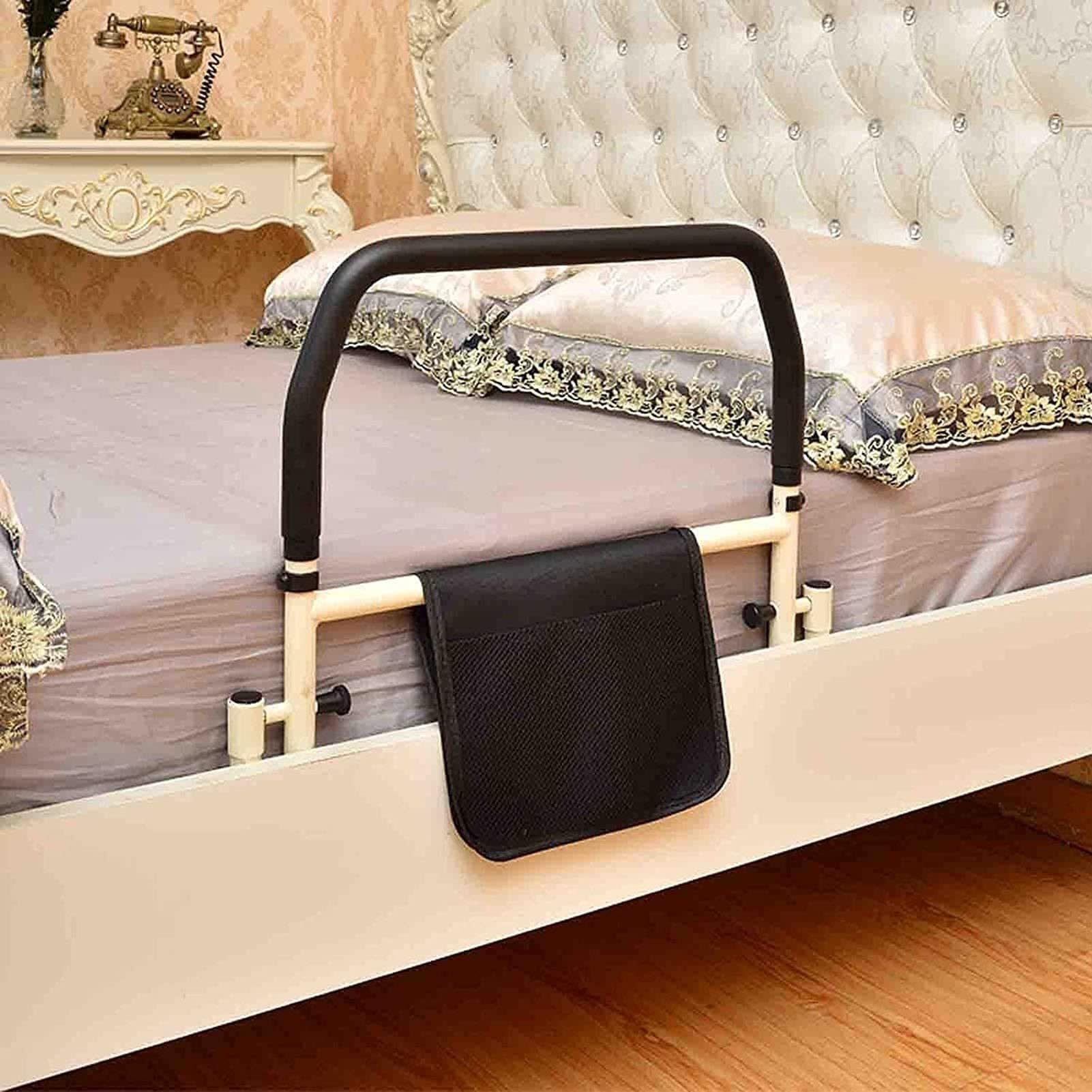 Sponde for letto for la sicurezza degli adulti anziani, sponde for anziani sul comodino, con altezze regolabili Tasca portaoggetti for supporto, ringhiere laterali, dispositivi di assistenza for l'ass