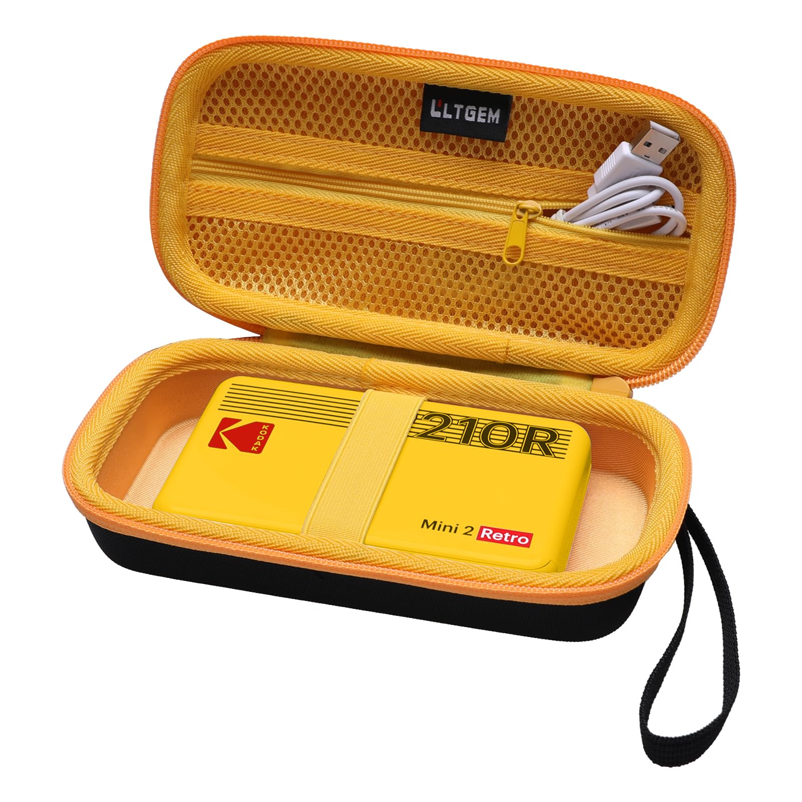 LTGEM Case for KODAK Mini 2 Retro Portable Photo Printer | Hard EVA Shell, Water-Resistant, Shock Protection, Scratch-Resistant Interior, Portable Travel Storage Case Only 3.Black+Yellow