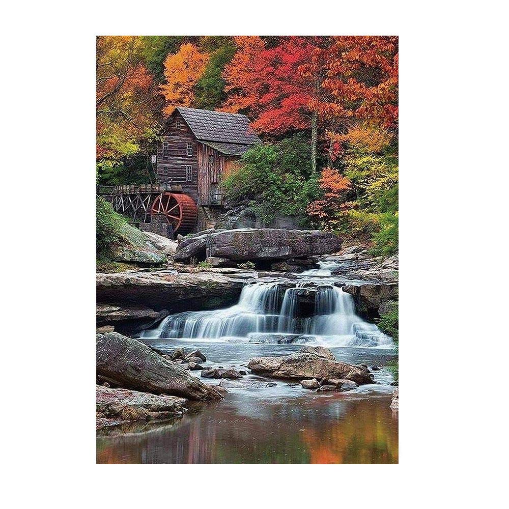 5D Diamond Painting Kits for Adults, Diamond Art Dotz Dots Kits for Adults, Paint with Diamonds Full Drill Round Gem Jewel Crystal Art Painting Kit for Home Wall Decoration (Waterfall-16x12in)