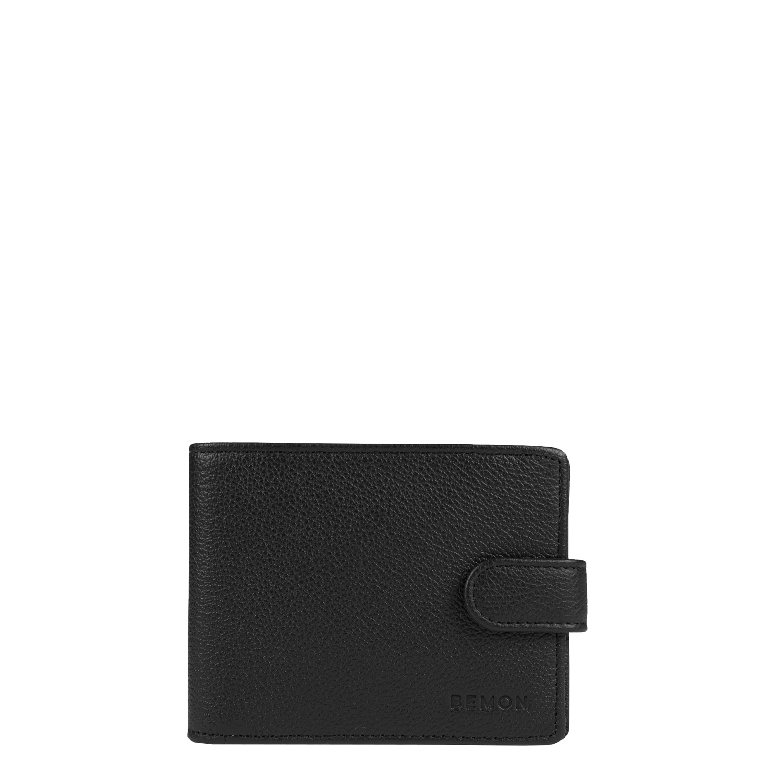 BEMON Portefeuille Italien pour Homme en Cuir grainé Enzo, H9,5 x L13 x P2 cm, Protection RFID