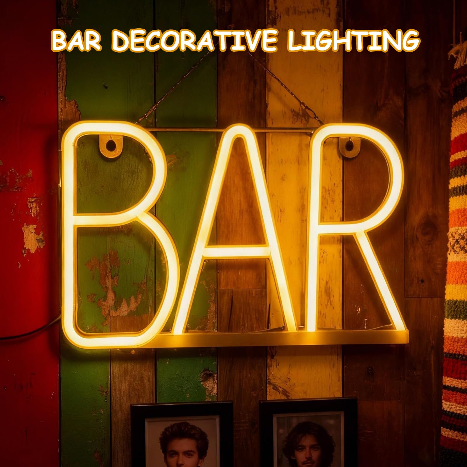 TNSLAND LED Buchstaben BAR Schild, Warmweißes Leuchtschild mit USB & Batteriebetrieb, LED Schild Neonlicht Leuchtschilder Wanddeko, Neonschild für Bar Deko, Partykeller Ausstattung, Theke Bar
