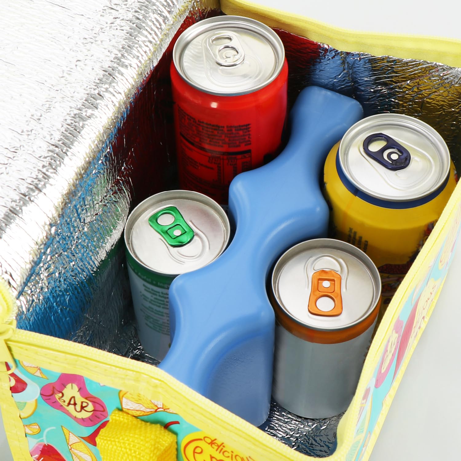 com-four 3 elementi di raffreddamento per lattine e piccole bottiglie – lattine di batteria gelato – confezioni di ghiaccio per frigo e borsa frigo – paletta di raffreddamento per casa e tempo libero