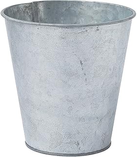 Fun Express Medium Galvanized Metal Pots - Set of 6 Pieces - Rustic DIY Home Decor and Farmhouse Wedding Decorations