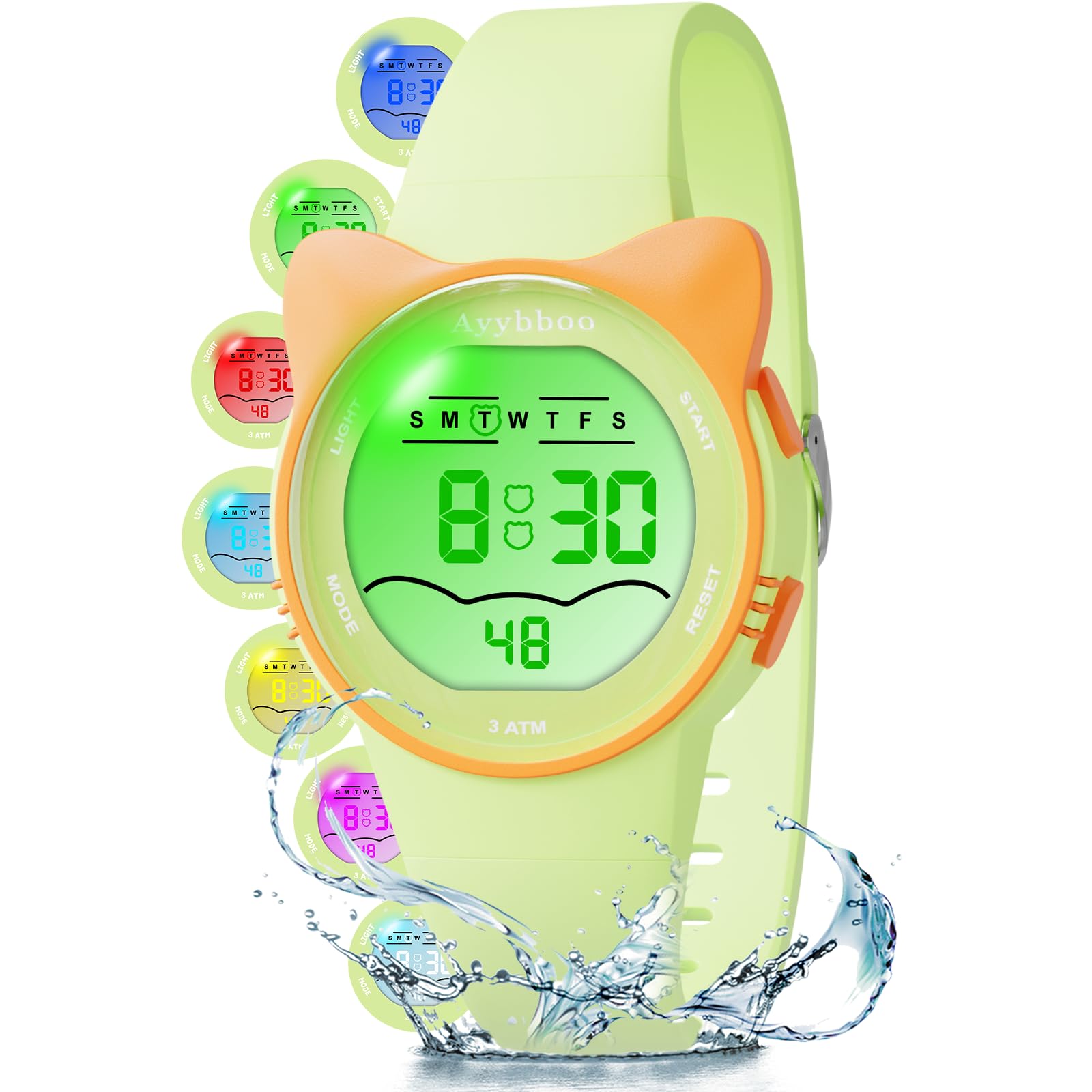Kids Cute Cat Face Digital Watch
