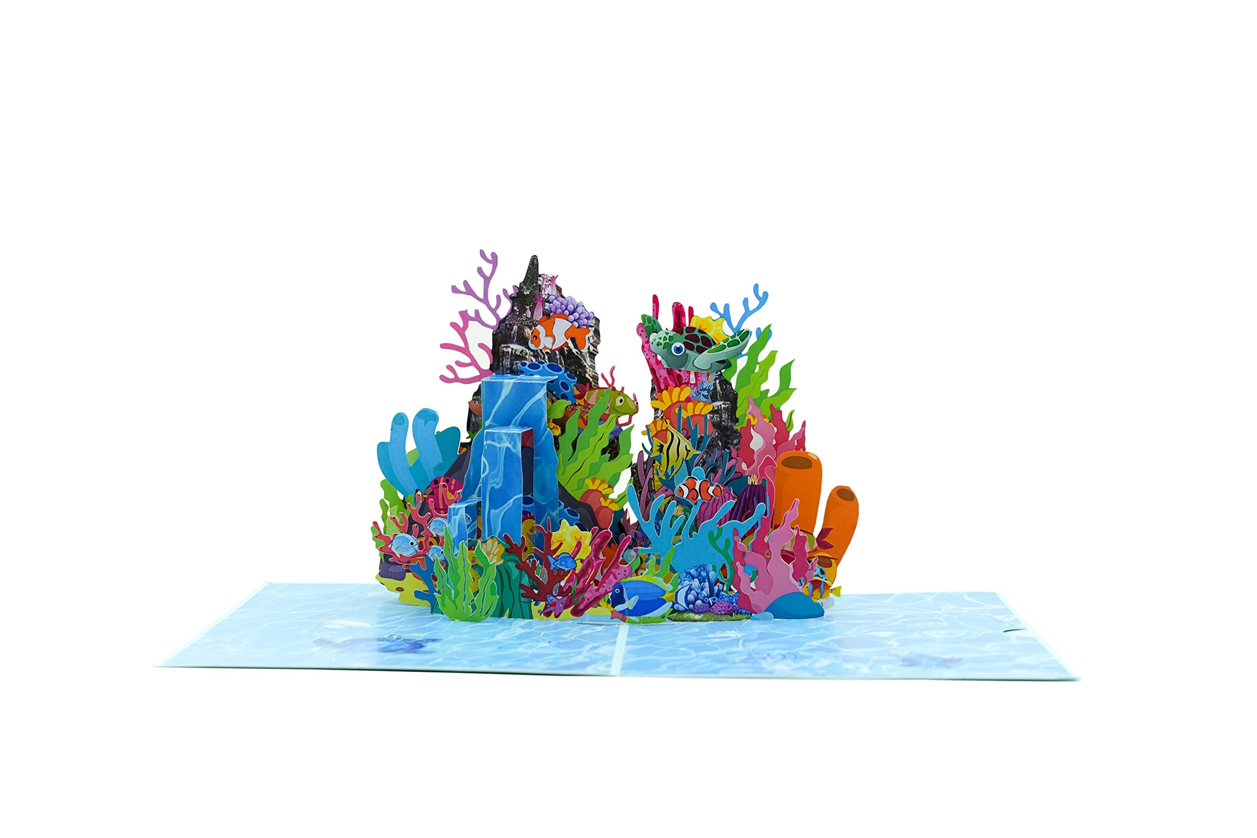 Rykamia Tarjeta desplegable de acuario, tarjeta de acuario en blanco, tarjeta 3D de cumpleaños de acuario, regalo de acuario, tarjeta de peces para niños, tarjeta de acuario, solo porque sí,