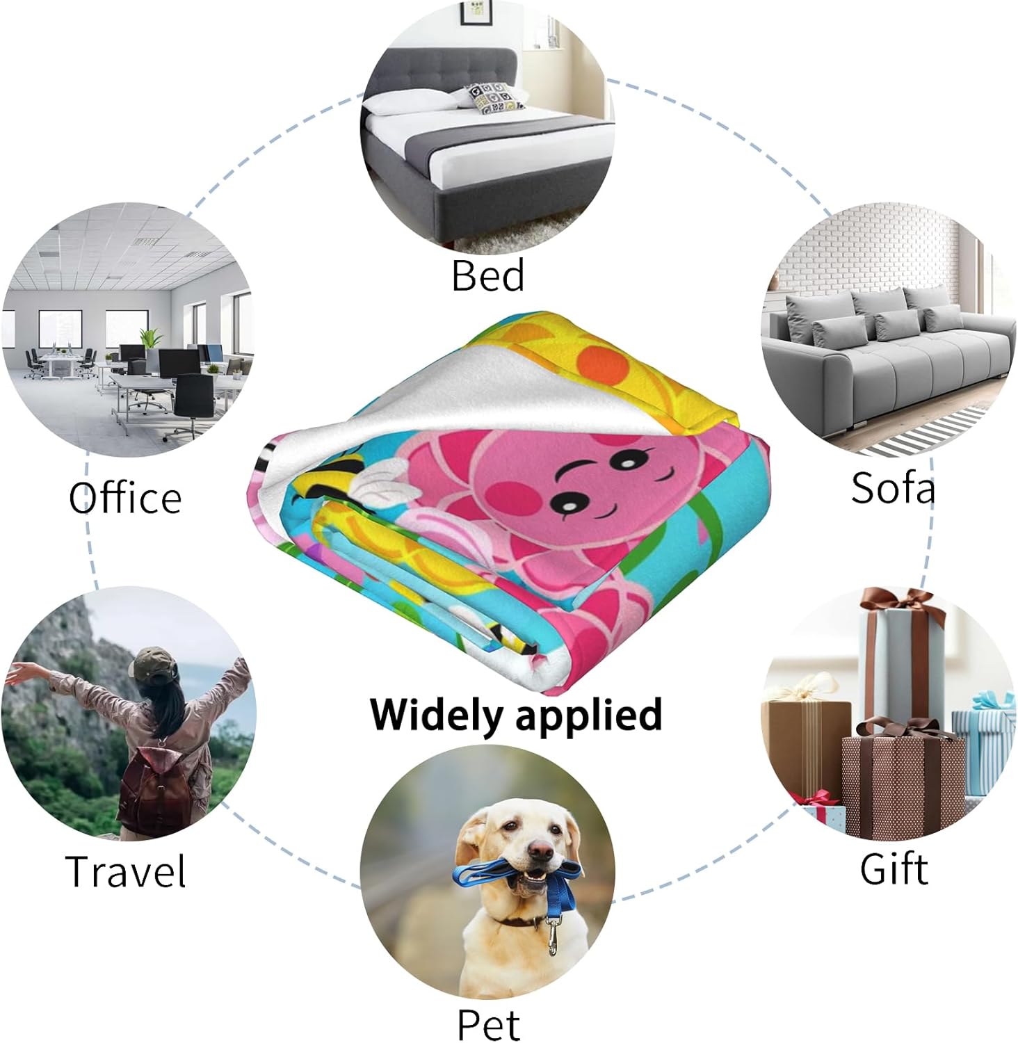 Bohemian Mandala Design Flannel Blanket Intricate Floral and Paisley Warm Lightweight Throw Blankets for Sofa Picnic Travel and Gathering Decorate All Season Use Boho Lovers Gifts 50x60in - Image 6