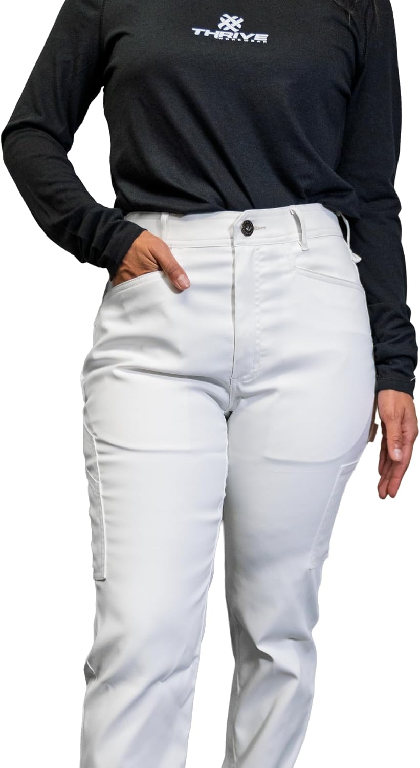 Women's Painter's Core Work Pants, Ghost White ACTIONFLEX DX Stretch Fabric