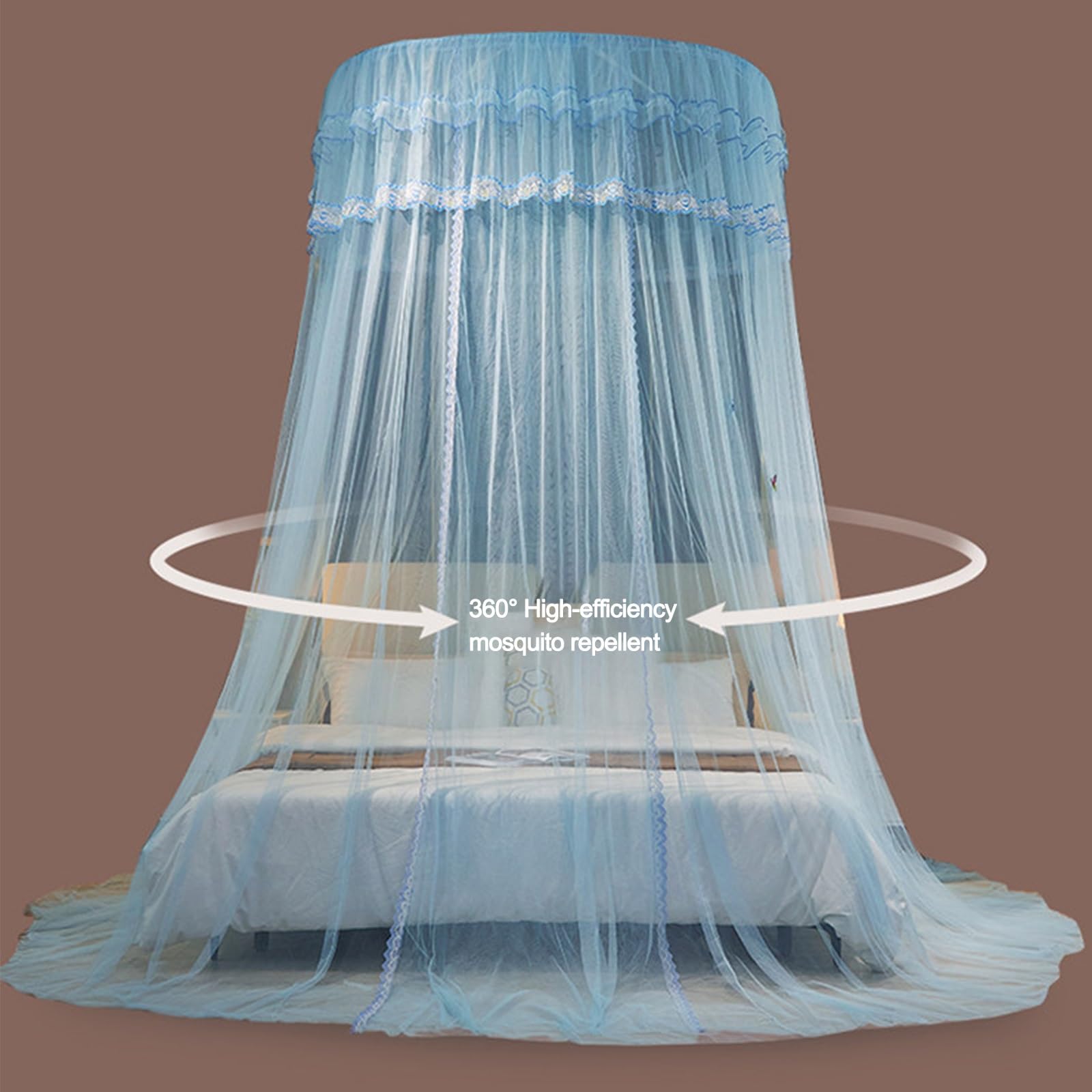 SARKEY Moskitonetz Betthimmel Für Mädchen,Hängende Bettnetzabdeckung Für Schlafzimmer,Transparenter Netz Kuppel Bettvorhang,Eleganter,Erwachsene,Hochzeit Dekoration(Aquamarine)