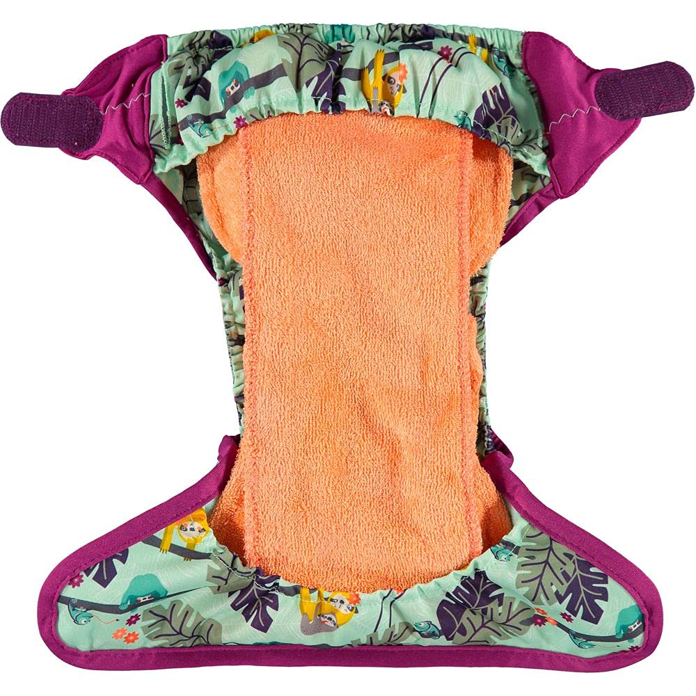 Pannolino Riutilizzabile in Bambù Aplix Fastener Sloth Stampato Taglia Unica